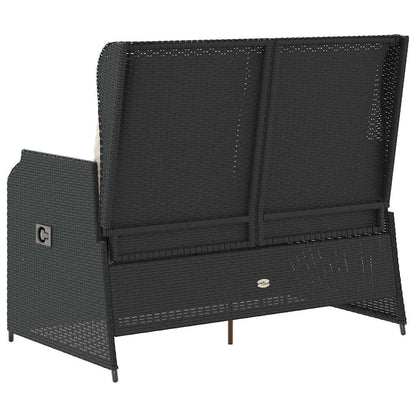 Panca Reclinabile da Giardino con Cuscini Nera in Polyrattan | homemem39