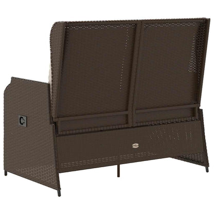 Panca Reclinabile da Giardino con Cuscini Marrone in Polyrattan | homemem39