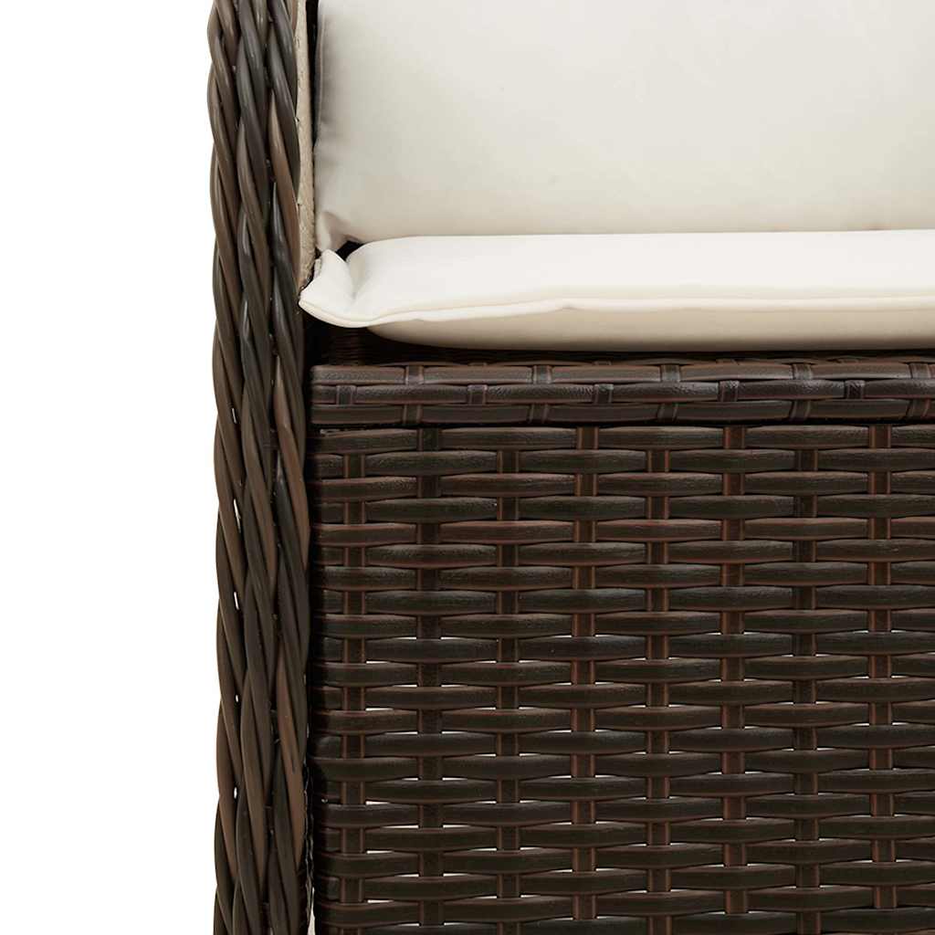 Panca Reclinabile da Giardino con Cuscini Marrone in Polyrattan | homemem39