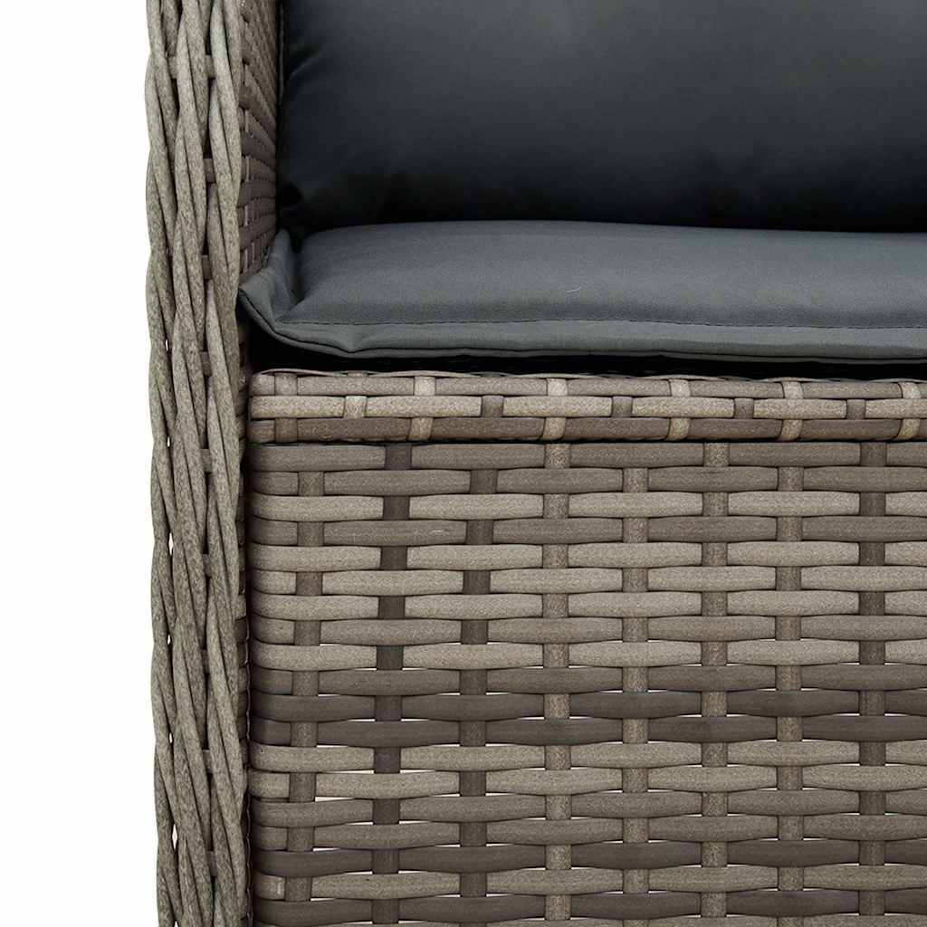 Panca Reclinabile da Giardino con Cuscini Grigia in Polyrattan | homemem39