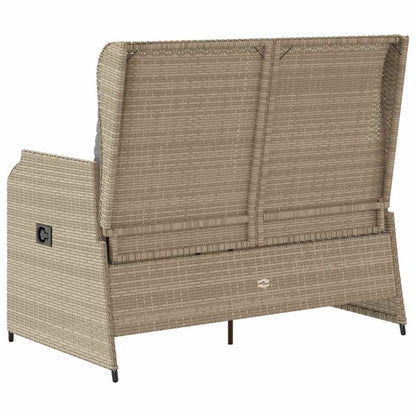 Panca Reclinabile da Giardino con Cuscini Beige in Polyrattan | homemem39
