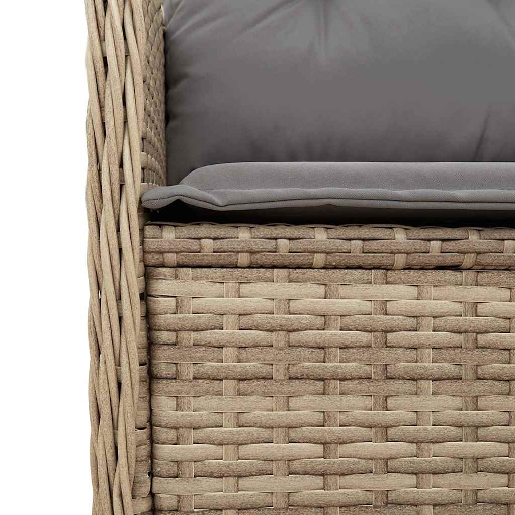 Panca Reclinabile da Giardino con Cuscini Beige in Polyrattan | homemem39