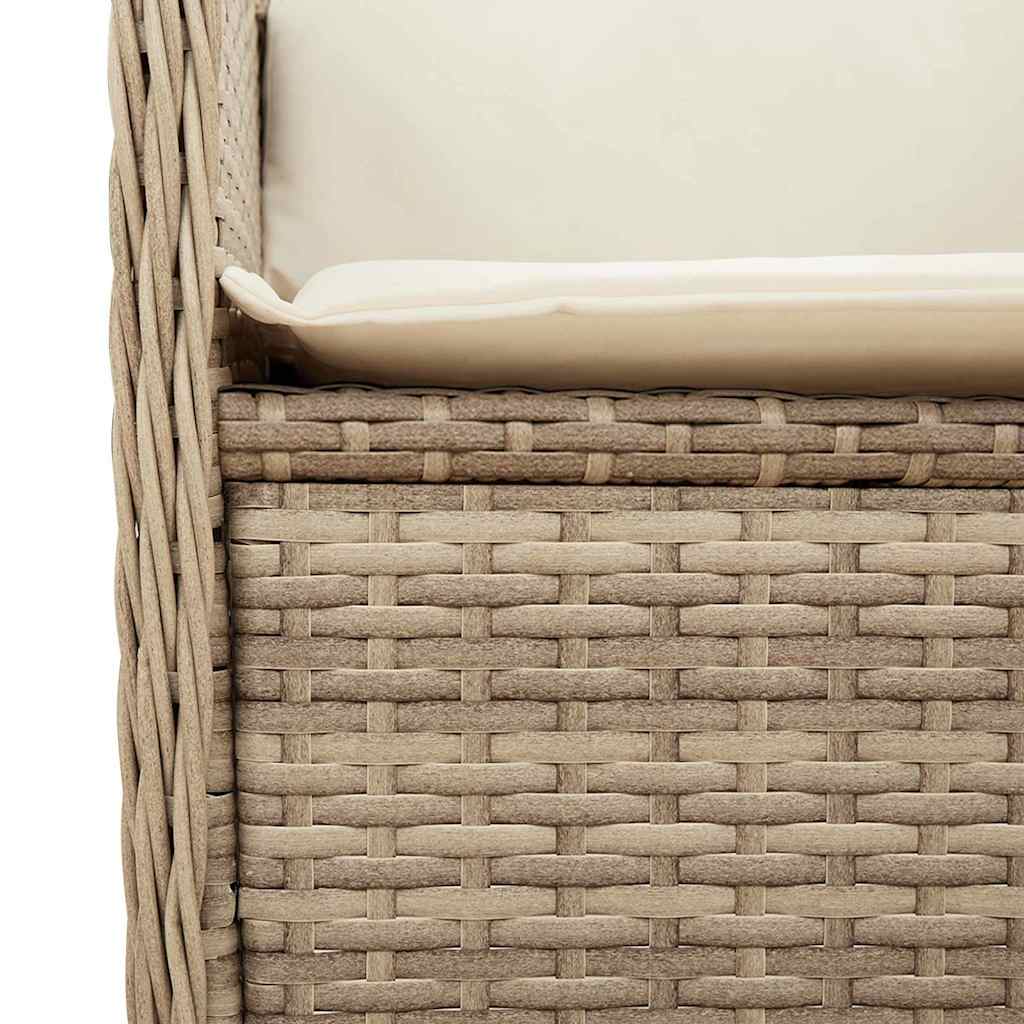 Panca Reclinabile da Giardino con Cuscini Beige in Polyrattan | homemem39