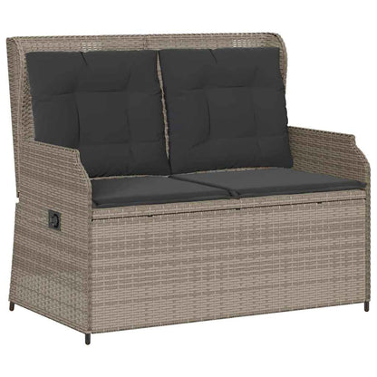 Panca Reclinabile Giardino con Cuscini Grigio Chiaro Polyrattan | homemem39