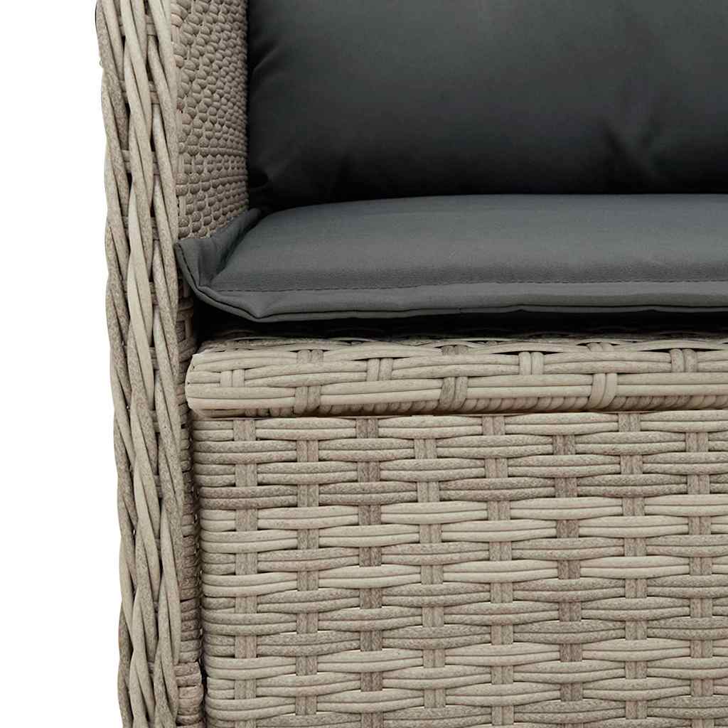 Panca Reclinabile Giardino con Cuscini Grigio Chiaro Polyrattan | homemem39