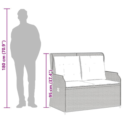 Panca Reclinabile Giardino con Cuscini Grigio Chiaro Polyrattan | homemem39