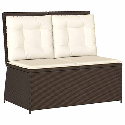 Panca Reclinabile da Giardino con Cuscini Marrone in Polyrattan | homemem39