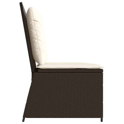 Panca Reclinabile da Giardino con Cuscini Marrone in Polyrattan | homemem39