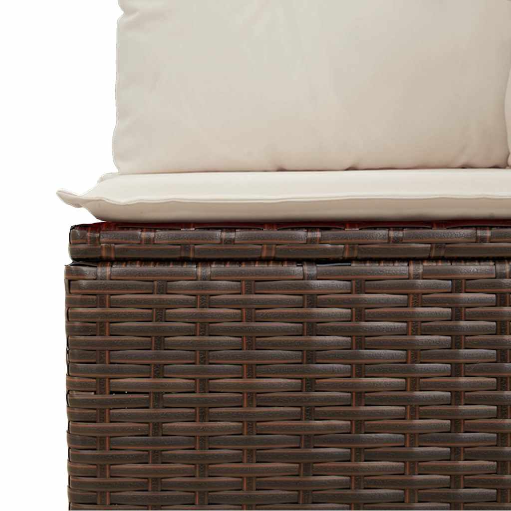 Panca Reclinabile da Giardino con Cuscini Marrone in Polyrattan | homemem39