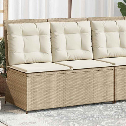 Panca Reclinabile da Giardino con Cuscini Beige in Polyrattan | homemem39