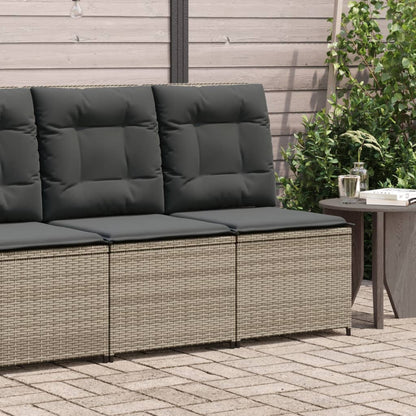 Divano Reclinabile da Giardino con Cuscini Grigio in Polyrattan | homemem39