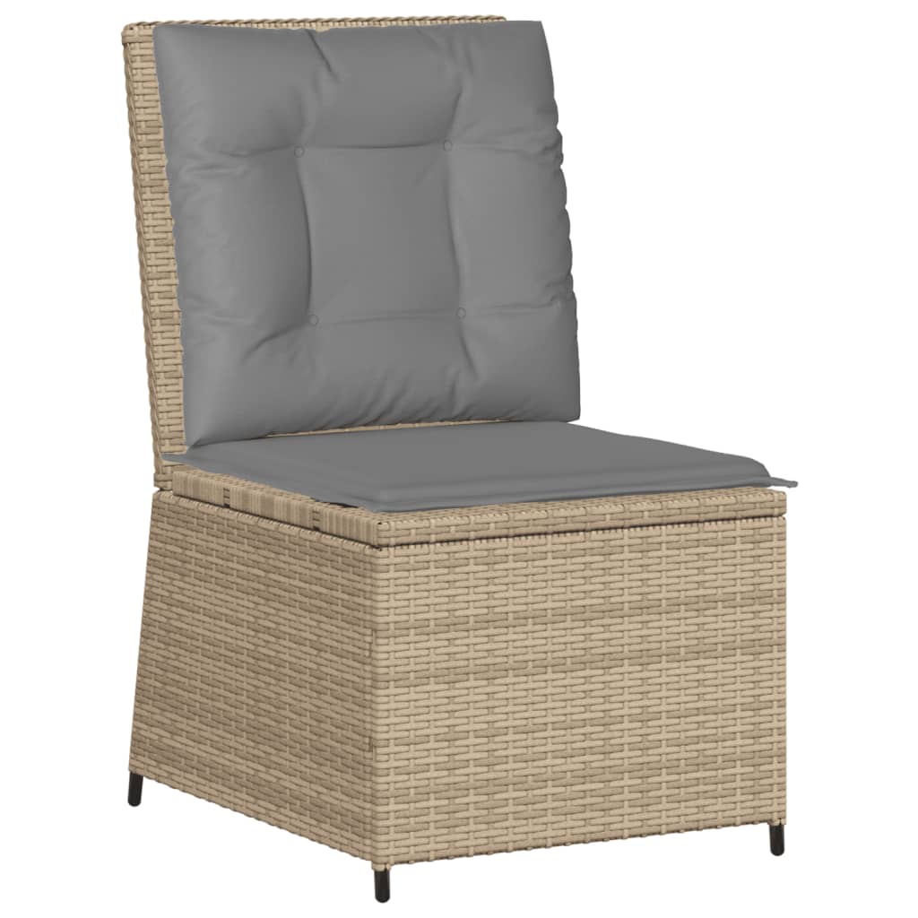 Divano Reclinabile da Giardino con Cuscini Beige in Polyrattan | homemem39