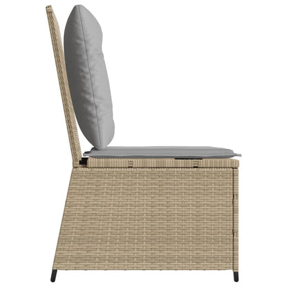 Divano Reclinabile da Giardino con Cuscini Beige in Polyrattan | homemem39