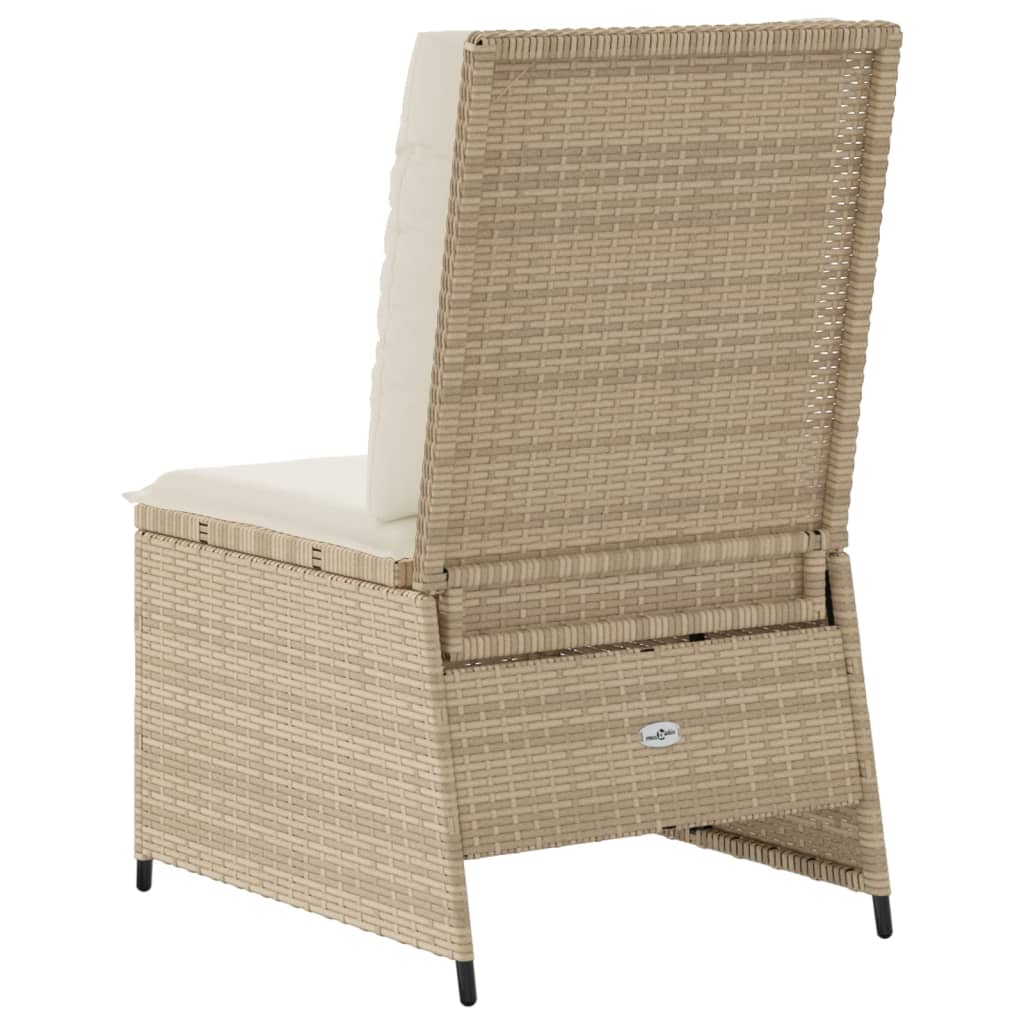 Divano Reclinabile da Giardino con Cuscini Beige in Polyrattan | homemem39