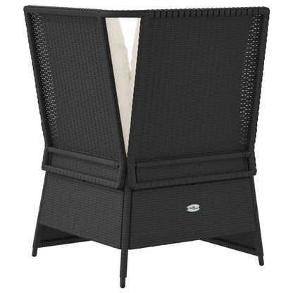 Divano Angolare da Giardino con Cuscini Nero in Polyrattan | homemem39