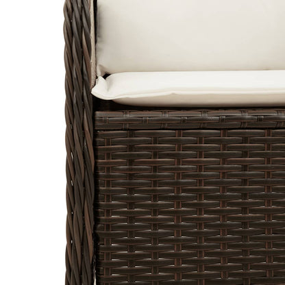 Divano Angolare da Giardino con Cuscini in Polyrattan Marrone | homemem39