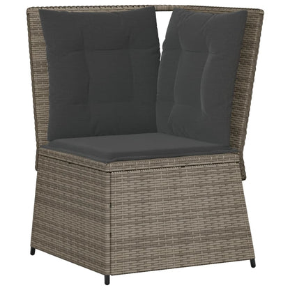 Divano Angolare da Giardino con Cuscini Grigio in Polyrattan | homemem39