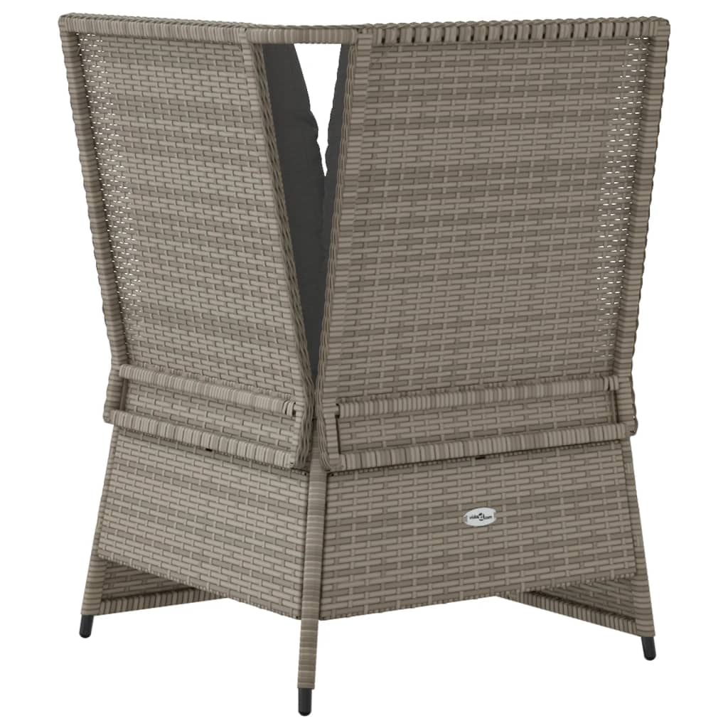 Divano Angolare da Giardino con Cuscini Grigio in Polyrattan | homemem39