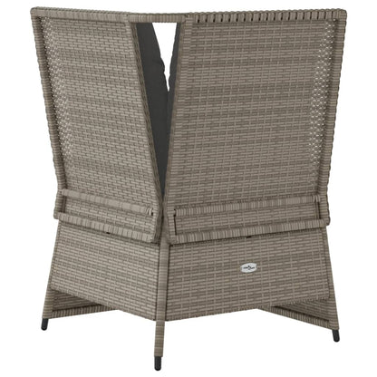 Divano Angolare da Giardino con Cuscini Grigio in Polyrattan | homemem39