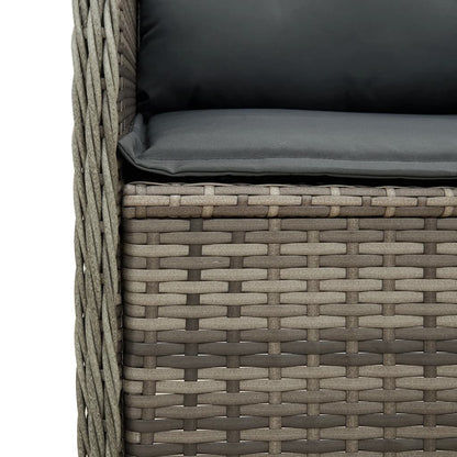 Divano Angolare da Giardino con Cuscini Grigio in Polyrattan | homemem39