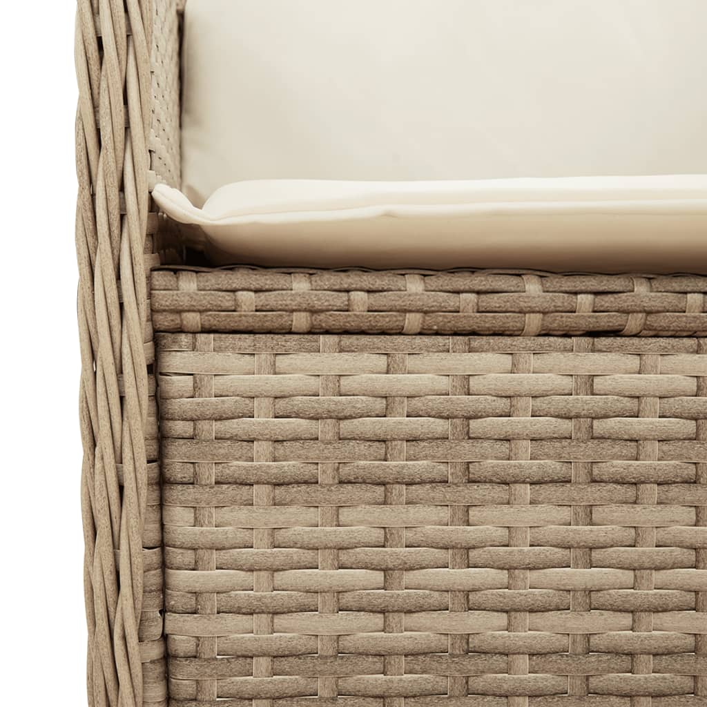 Divano Angolare da Giardino con Cuscini Beige in Polyrattan | homemem39