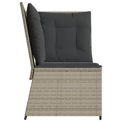 Divano Angolare Giardino con Cuscini Grigio Chiaro Polyrattan | homemem39