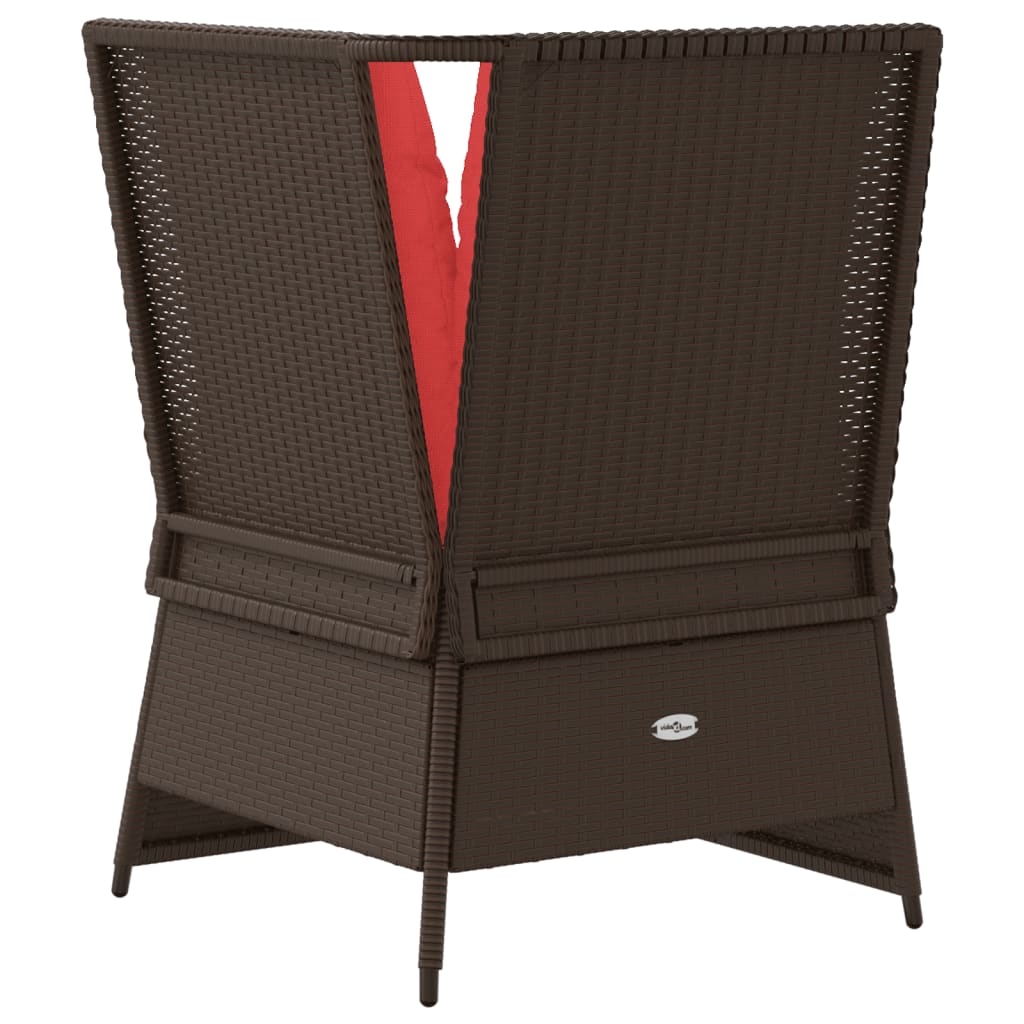 Divano angolare da giardino con Cuscini in Polyrattan Marrone | homemem39