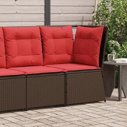 Divano angolare da giardino con Cuscini in Polyrattan Marrone | homemem39