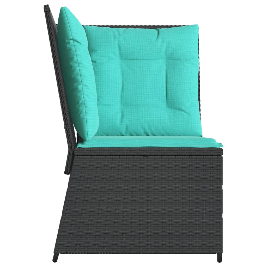 Divano angolare da giardino con Cuscini in Polyrattan Nero | homemem39
