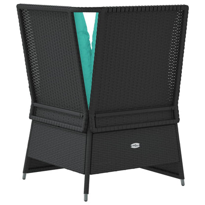 Divano angolare da giardino con Cuscini in Polyrattan Nero | homemem39
