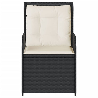 Sedie Reclinabili da Giardino 2 pz con Cuscini Nero Polyrattan | homemem39