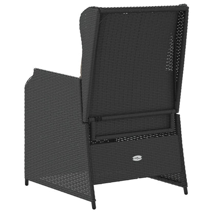 Sedie Reclinabili da Giardino 2 pz con Cuscini Nero Polyrattan | homemem39
