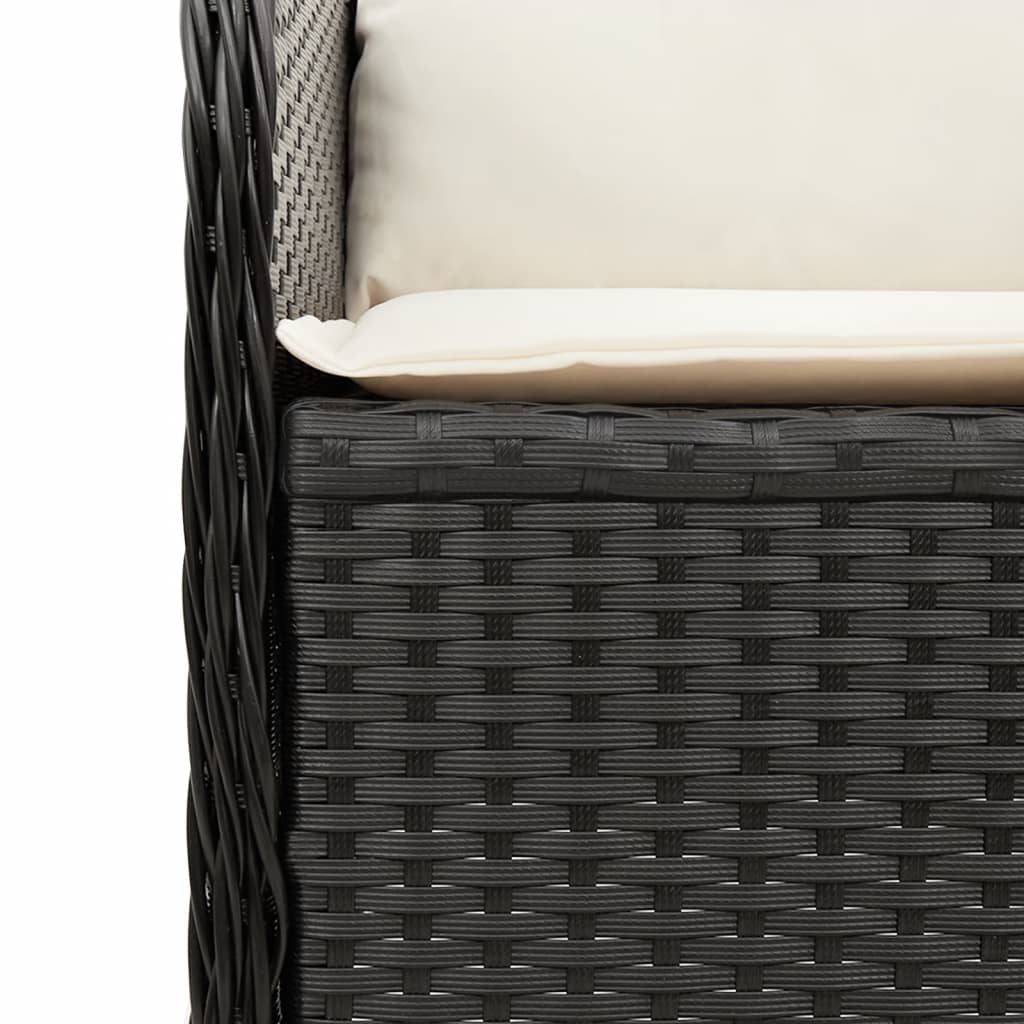 Sedie Reclinabili da Giardino 2 pz con Cuscini Nero Polyrattan | homemem39
