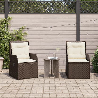 Sedie Reclinabili Giardino 2pz con Cuscini Marrone Polyrattan | homemem39