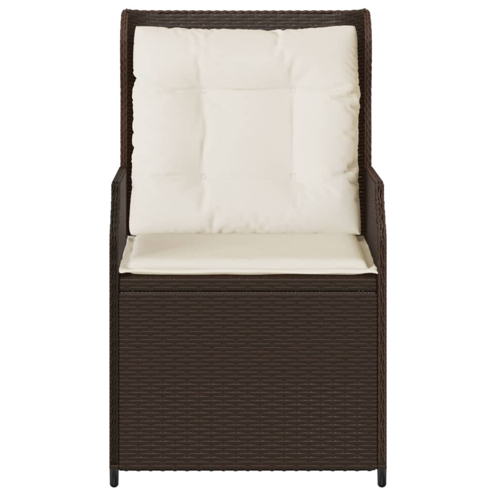 Sedie Reclinabili Giardino 2pz con Cuscini Marrone Polyrattan | homemem39