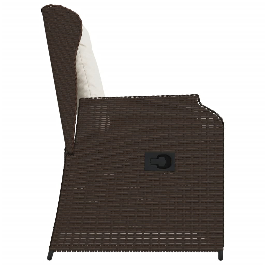 Sedie Reclinabili Giardino 2pz con Cuscini Marrone Polyrattan | homemem39