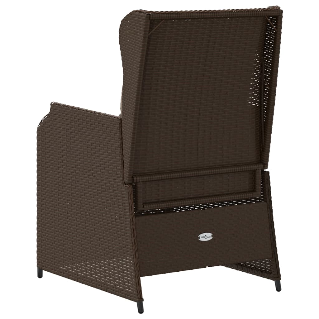 Sedie Reclinabili Giardino 2pz con Cuscini Marrone Polyrattan | homemem39
