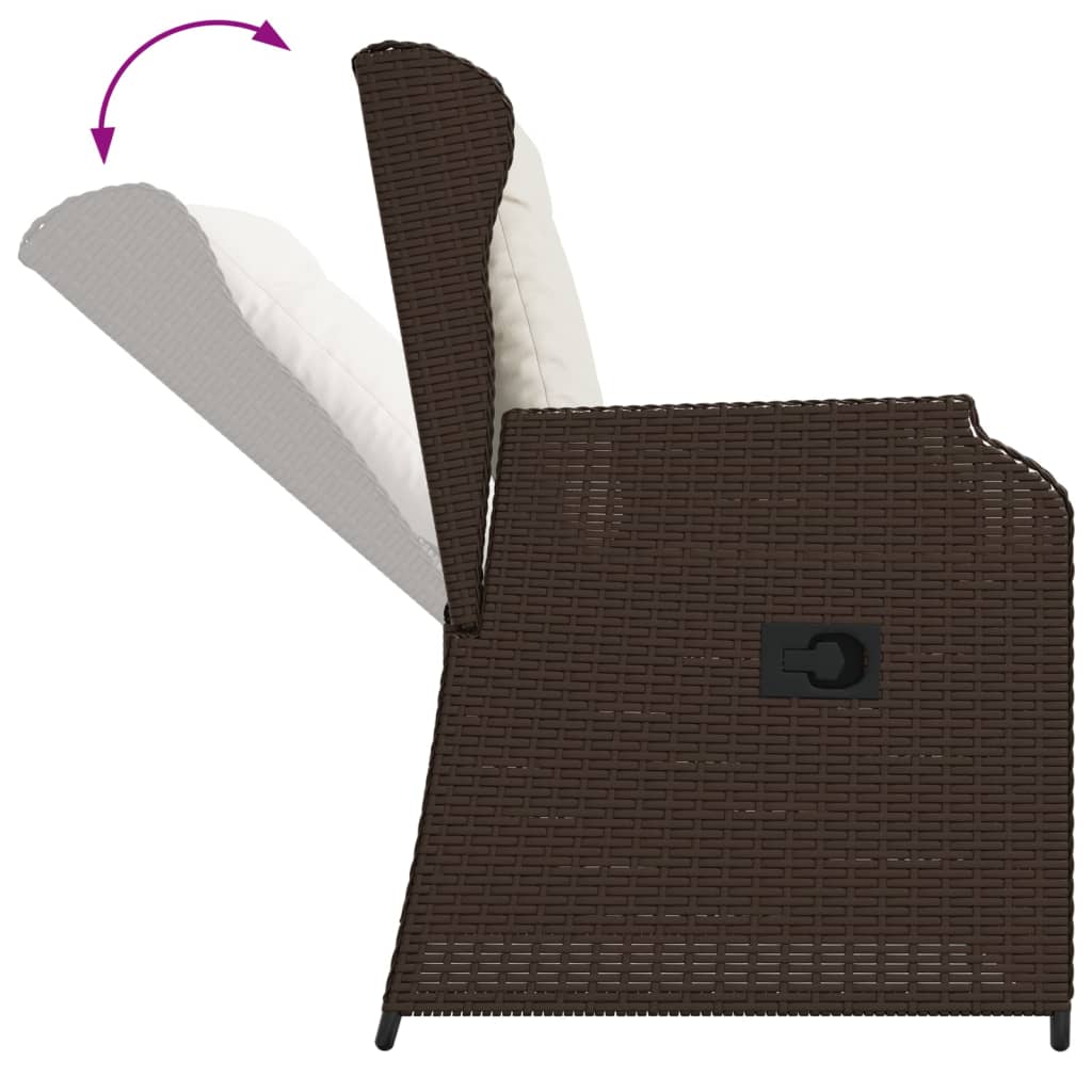 Sedie Reclinabili Giardino 2pz con Cuscini Marrone Polyrattan | homemem39