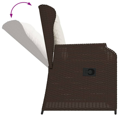 Sedie Reclinabili Giardino 2pz con Cuscini Marrone Polyrattan | homemem39
