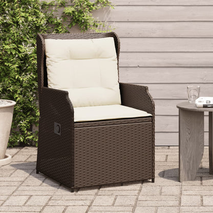 Sedie Reclinabili Giardino 2pz con Cuscini Marrone Polyrattan | homemem39