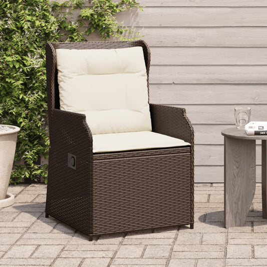 Sedie Reclinabili Giardino 2pz con Cuscini Marrone Polyrattan | homemem39