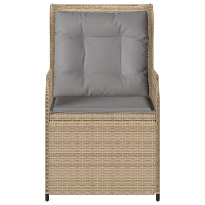 Sedie Reclinabili da Giardino 2pz con Cuscini Beige Polyrattan | homemem39