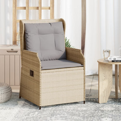 Sedie Reclinabili da Giardino 2pz con Cuscini Beige Polyrattan | homemem39