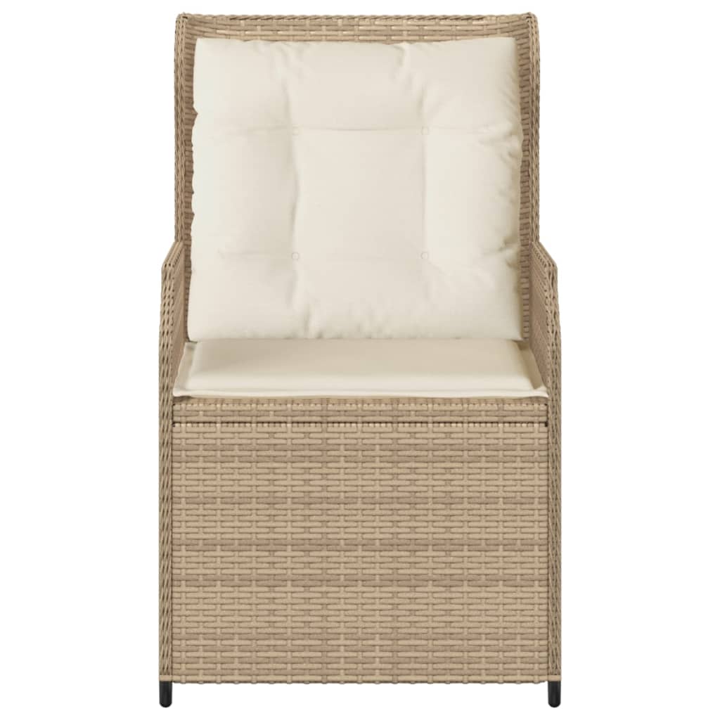 Sedie Reclinabili da Giardino 2pz con Cuscini Beige Polyrattan | homemem39