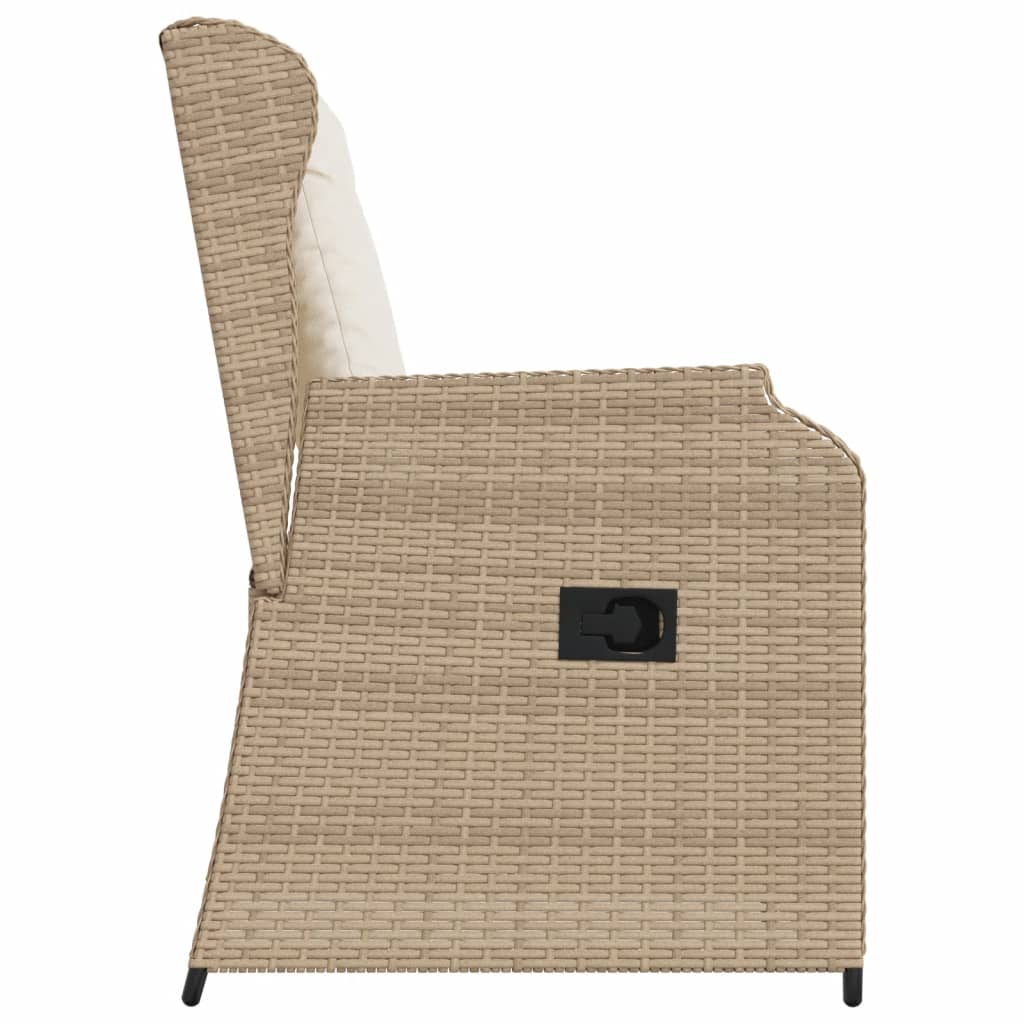Sedie Reclinabili da Giardino 2pz con Cuscini Beige Polyrattan | homemem39