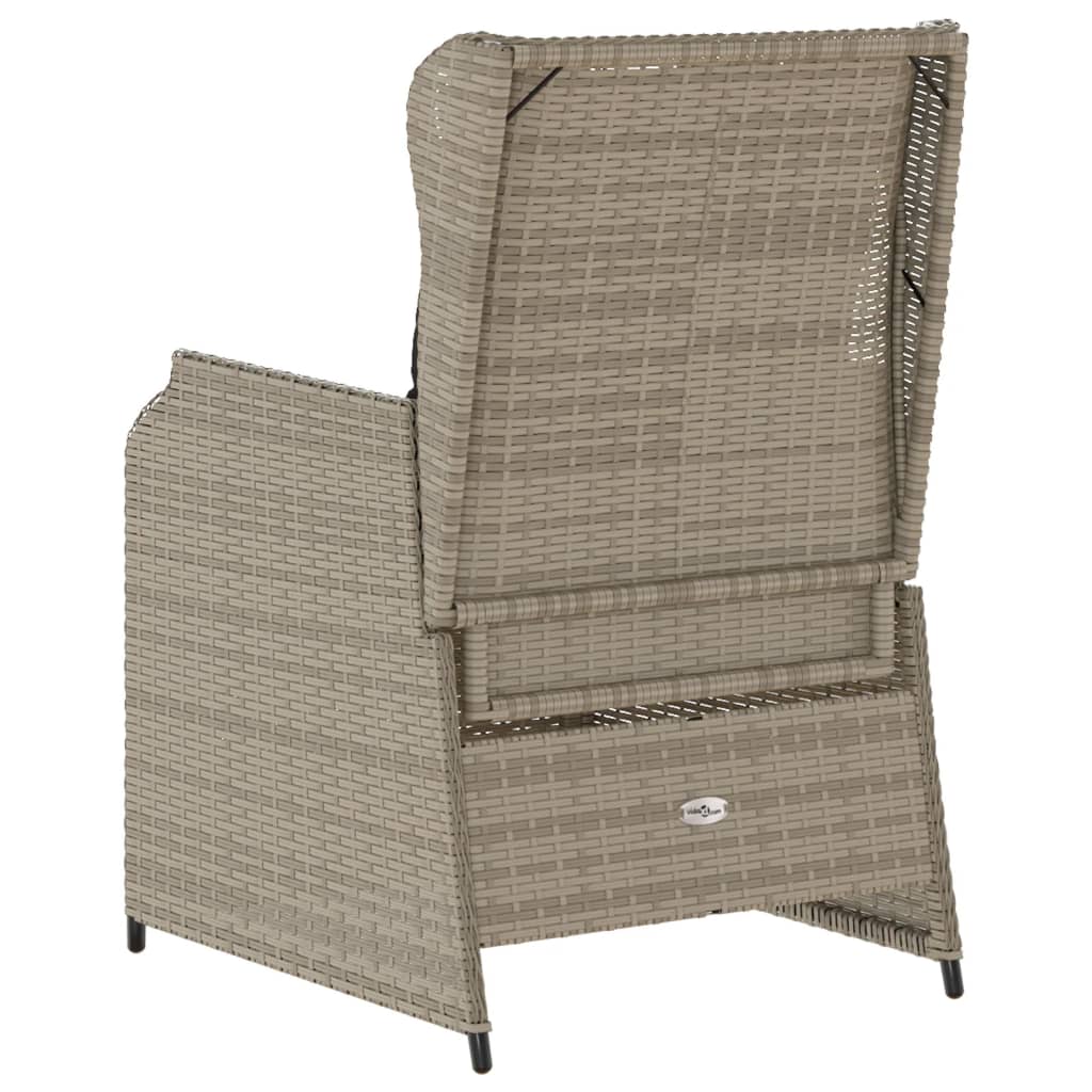 Sedie Reclinabili Giardino 2pz Cuscini Grigio Chiaro Polyrattan | homemem39