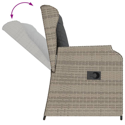 Sedie Reclinabili Giardino 2pz Cuscini Grigio Chiaro Polyrattan | homemem39