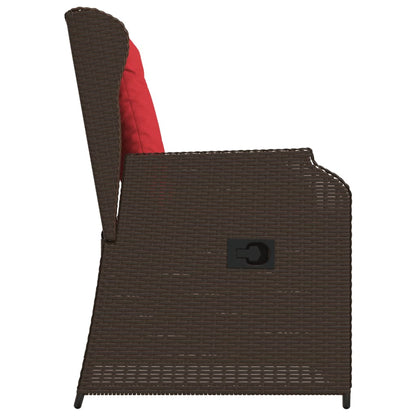 Sedie da giardino reclinabili 2 pz con Cuscini in Polyrattan Marrone | homemem39