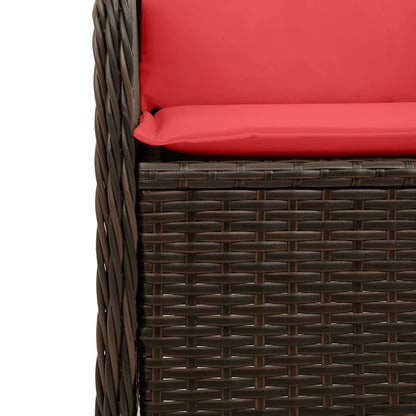 Sedie da giardino reclinabili 2 pz con Cuscini in Polyrattan Marrone | homemem39