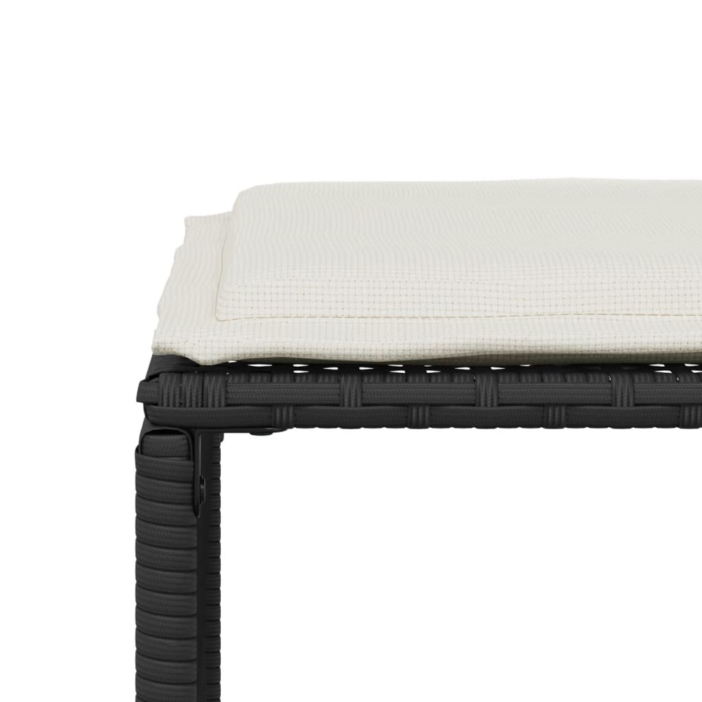 Set da Pranzo da Giardino 7 pz Nero con Cuscini in Polyrattan | homemem39